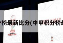 中超积分榜最新比分(中甲积分榜最新比分)