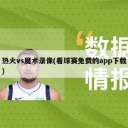 热火vs魔术录像(看球赛免费的app下载)