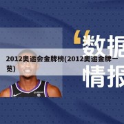 2012奥运会金牌榜(2012奥运金牌一览)