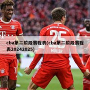 cba第二阶段赛程表(cba第二阶段赛程表20242025)