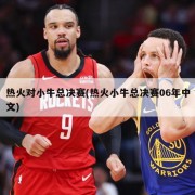 热火对小牛总决赛(热火小牛总决赛06年中文)