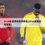 2014年世界杯冠军排名(2014世界杯冠军表)