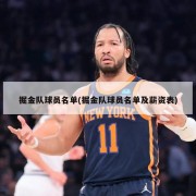 掘金队球员名单(掘金队球员名单及薪资表)